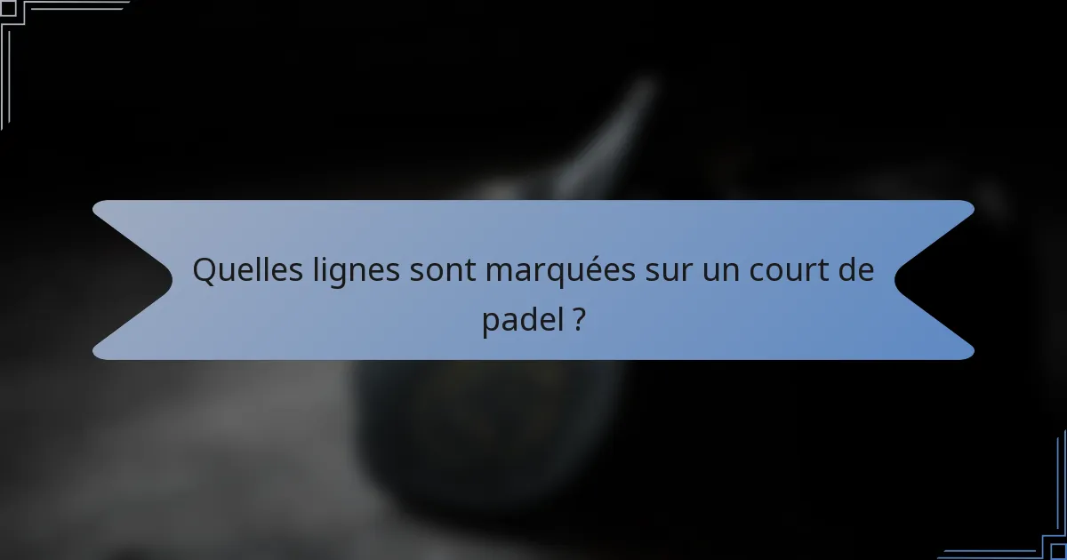 Quelles lignes sont marquées sur un court de padel ?